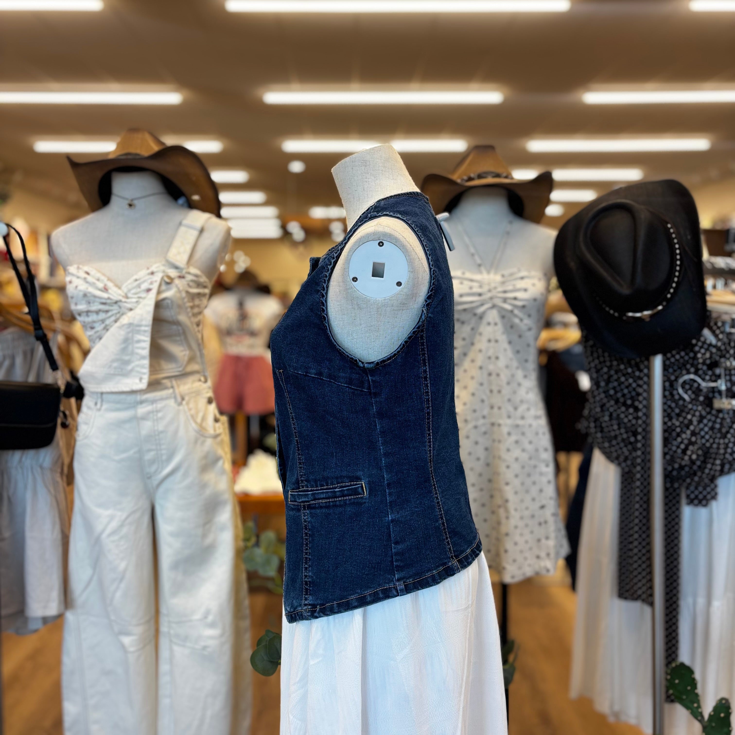 Cleo Denim Vest (Blue)