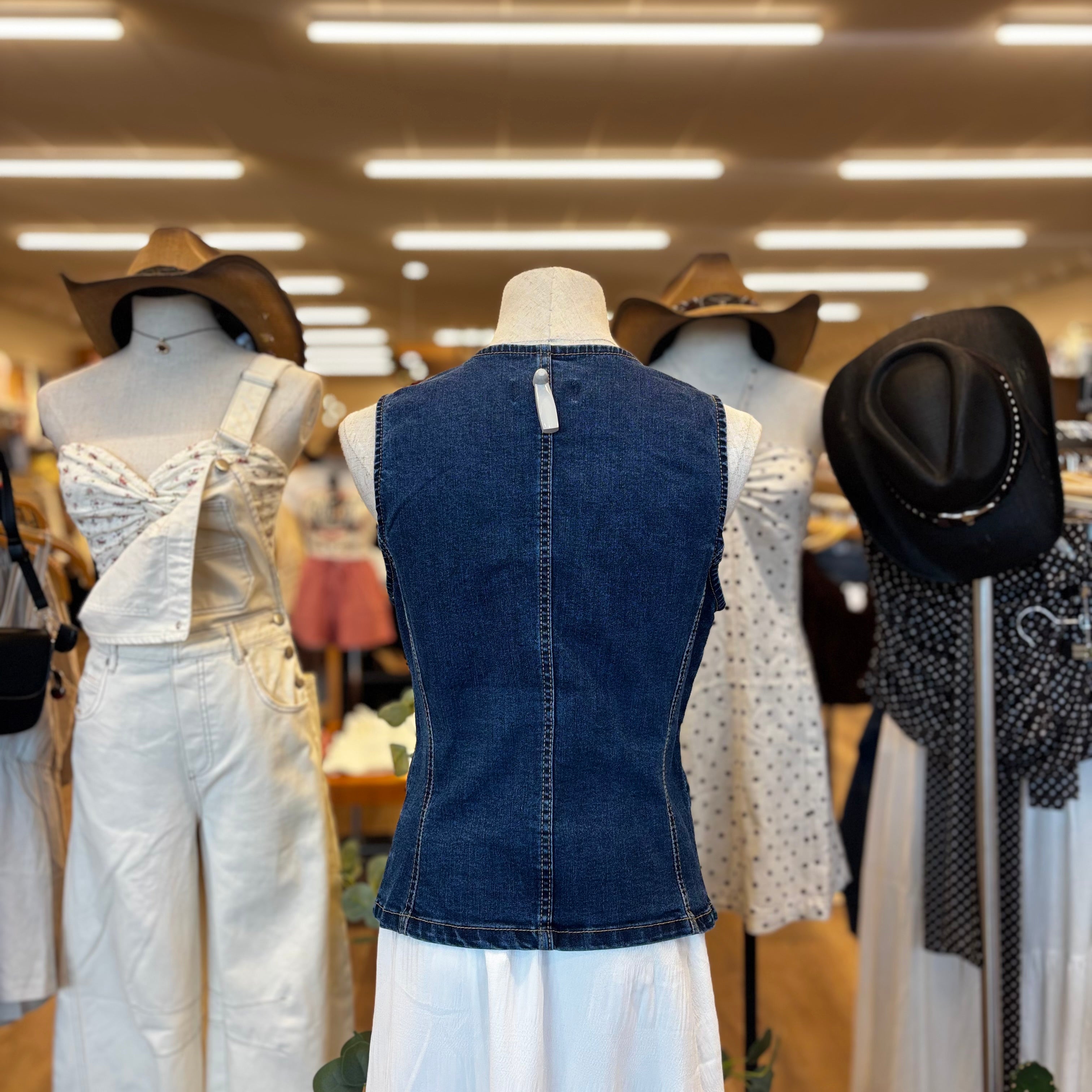 Cleo Denim Vest (Blue)