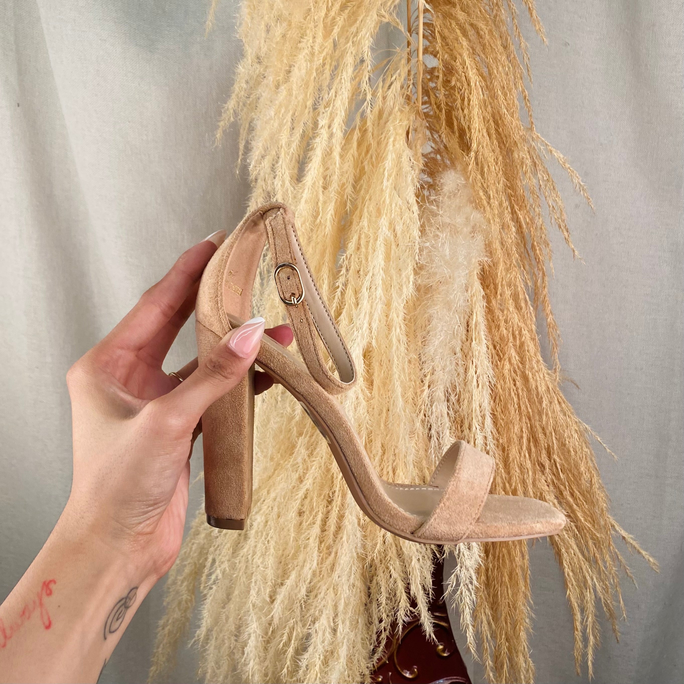 Araceli Suede Heels (Taupe)