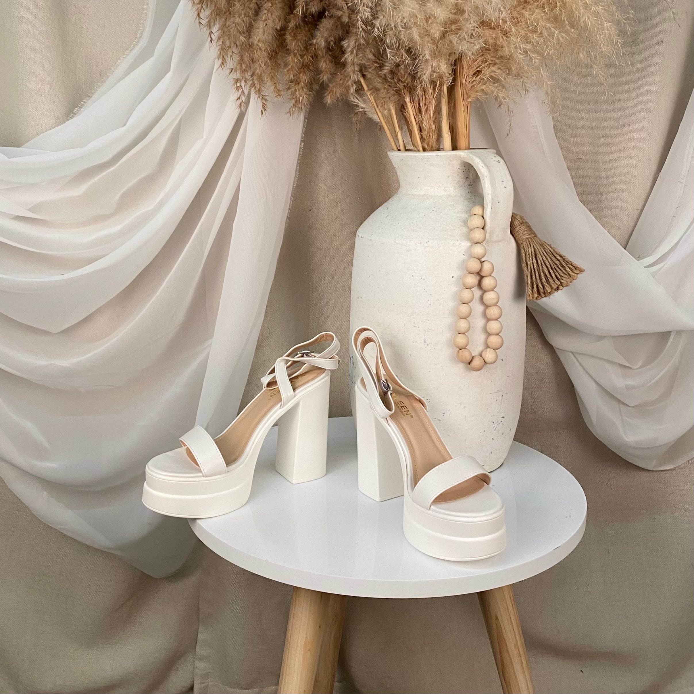 Diana Platform Heels (White)
