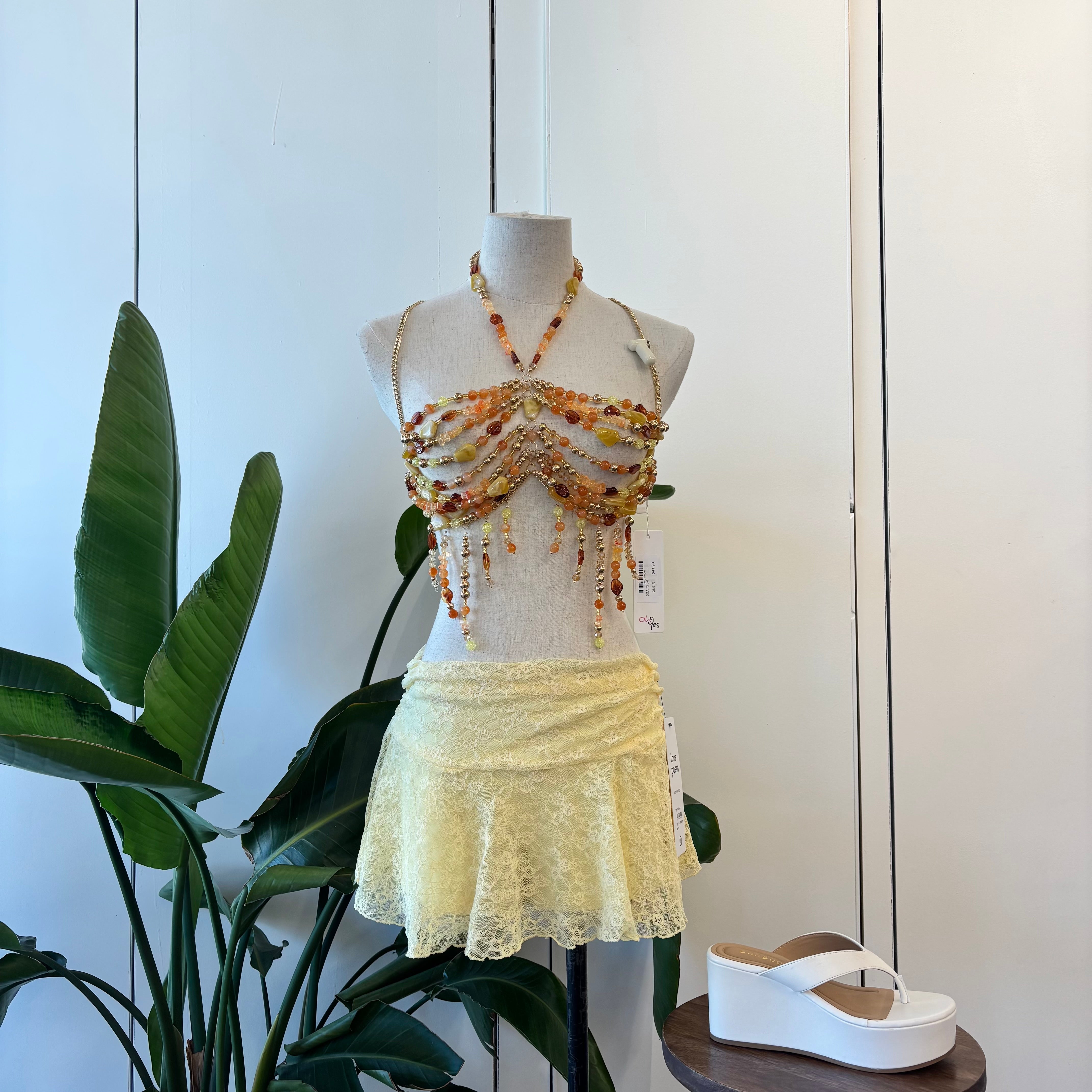 Kai Beaded Top (Amber)