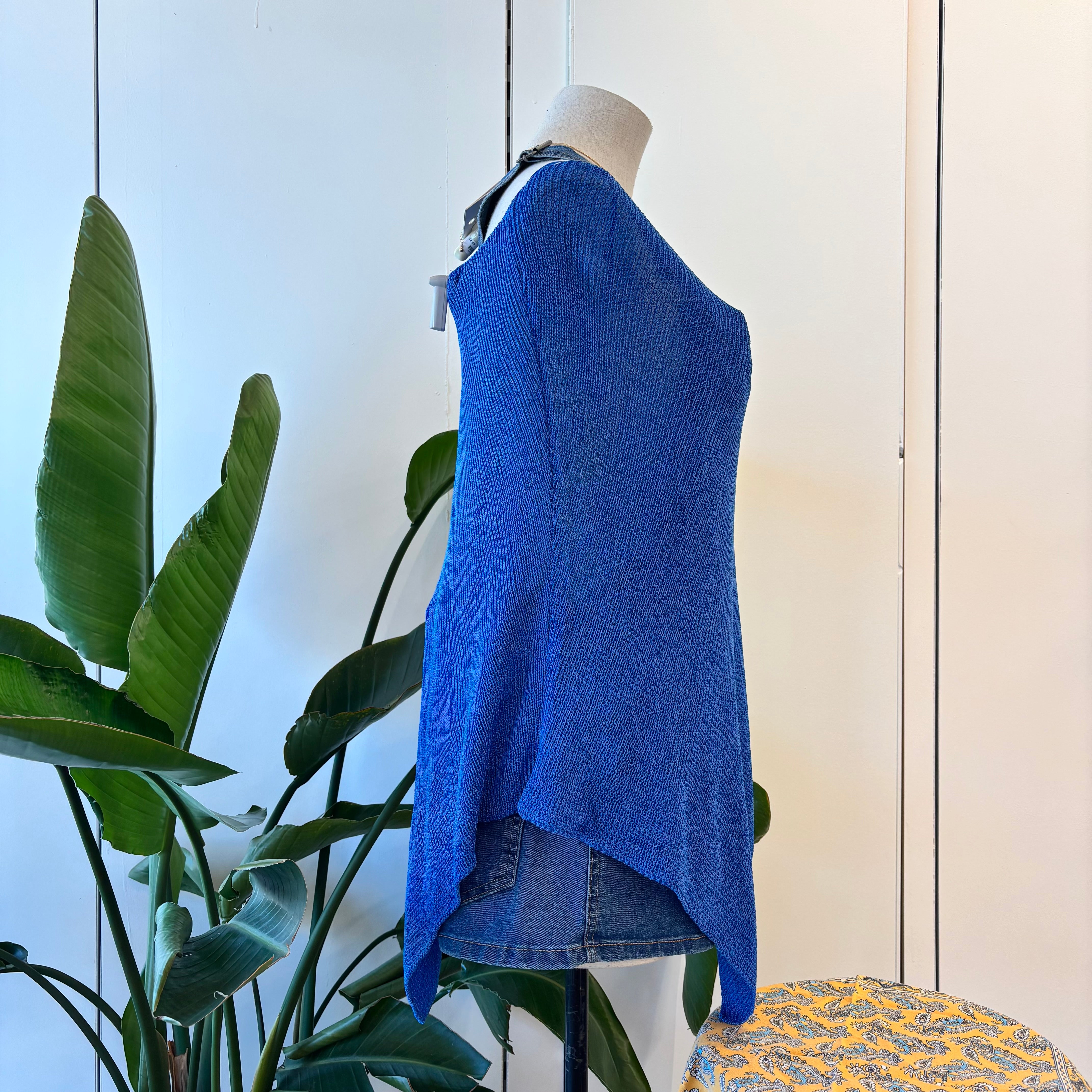 Gia Knitted Poncho (Aqua)