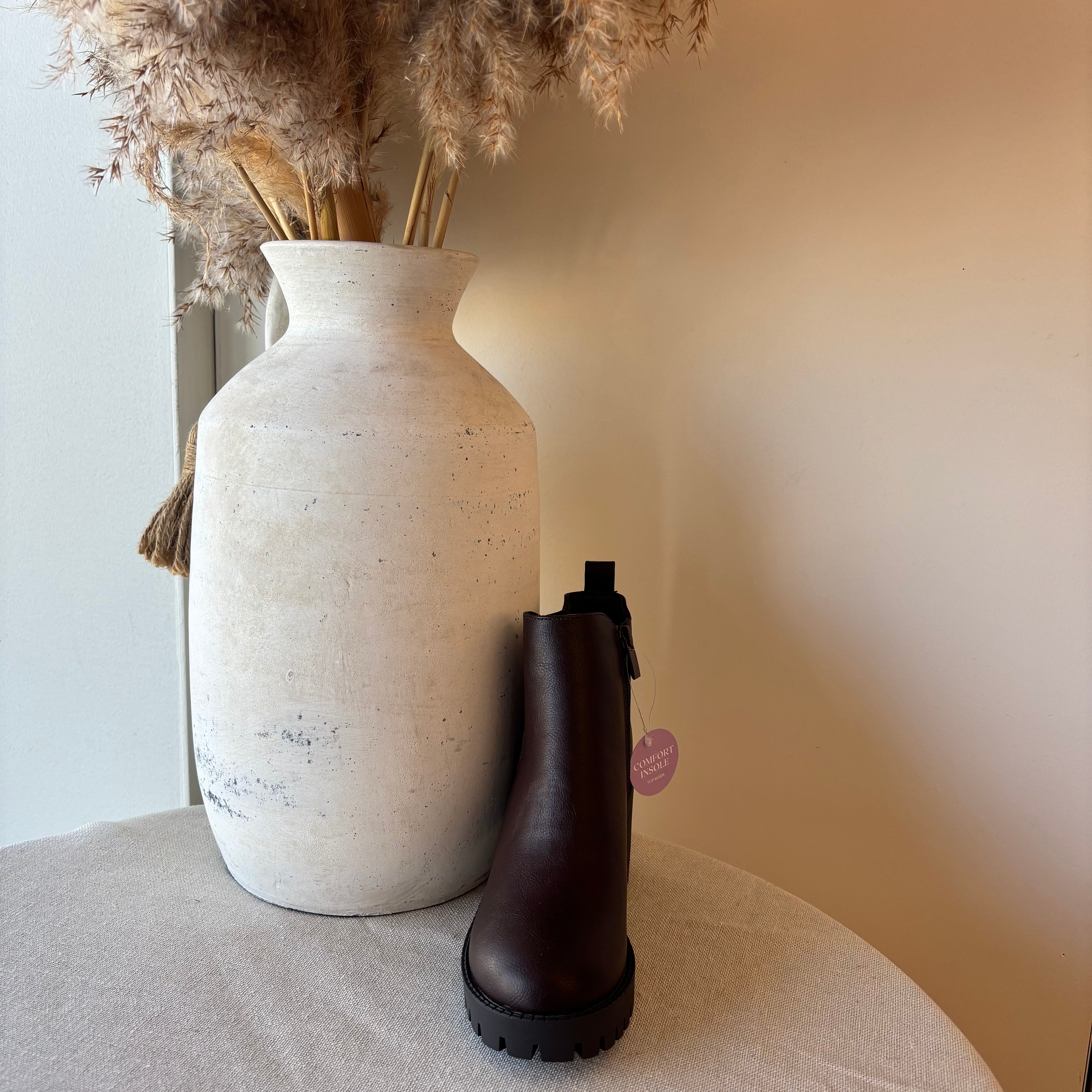 Michaela Platform Booties (Brown)