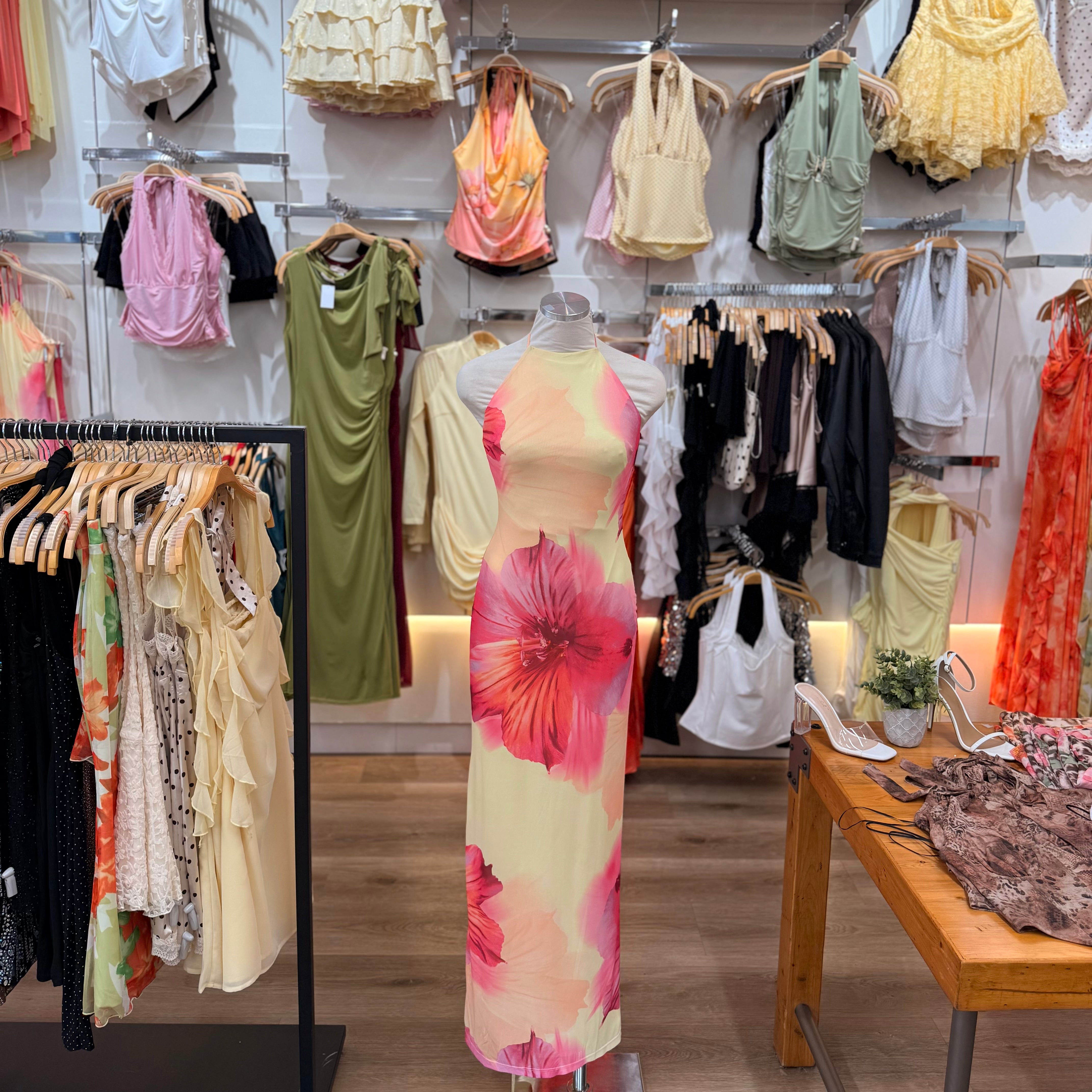 Araceli Halter Dress (Yellow)