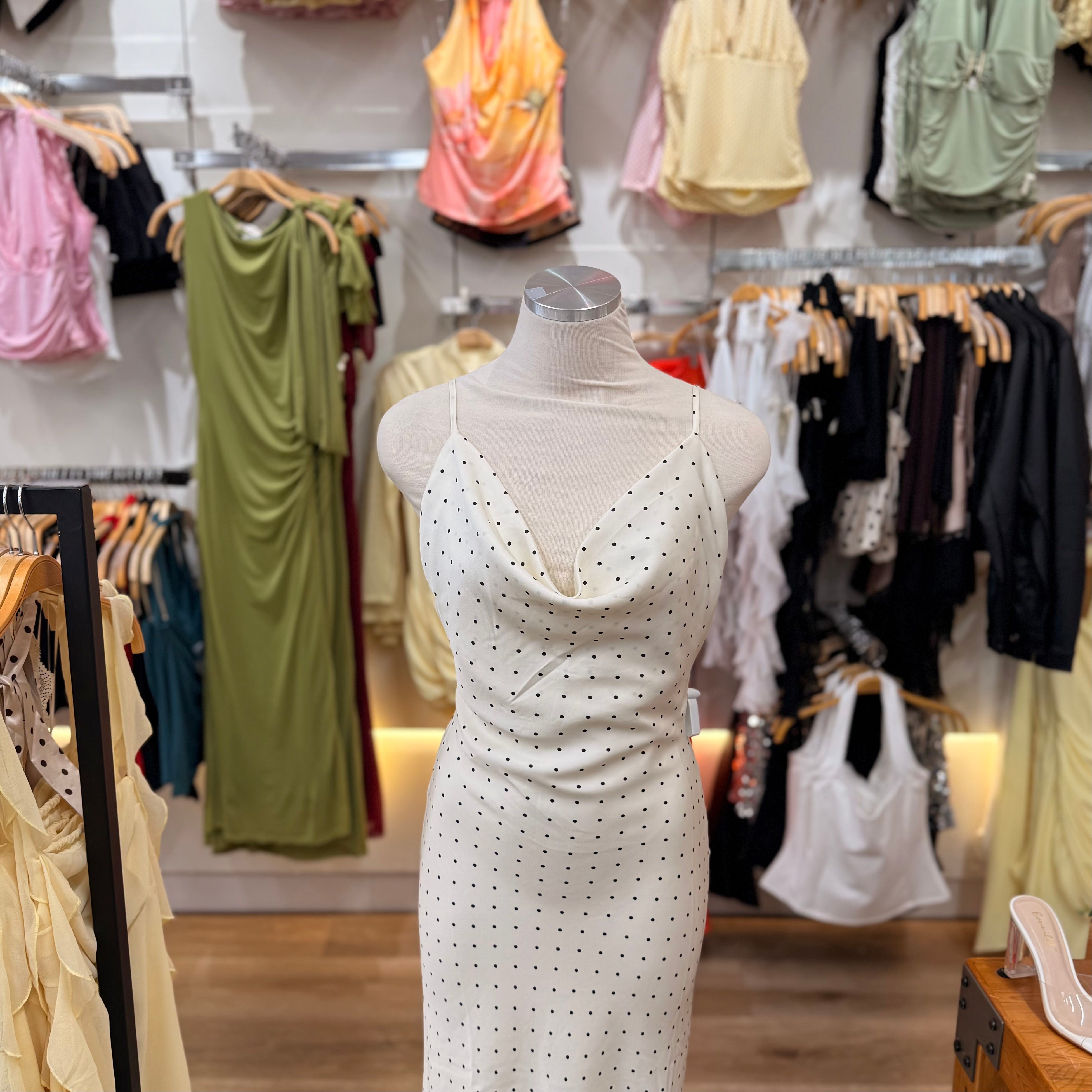 Sloane Polka Dot Dress (Ivory)