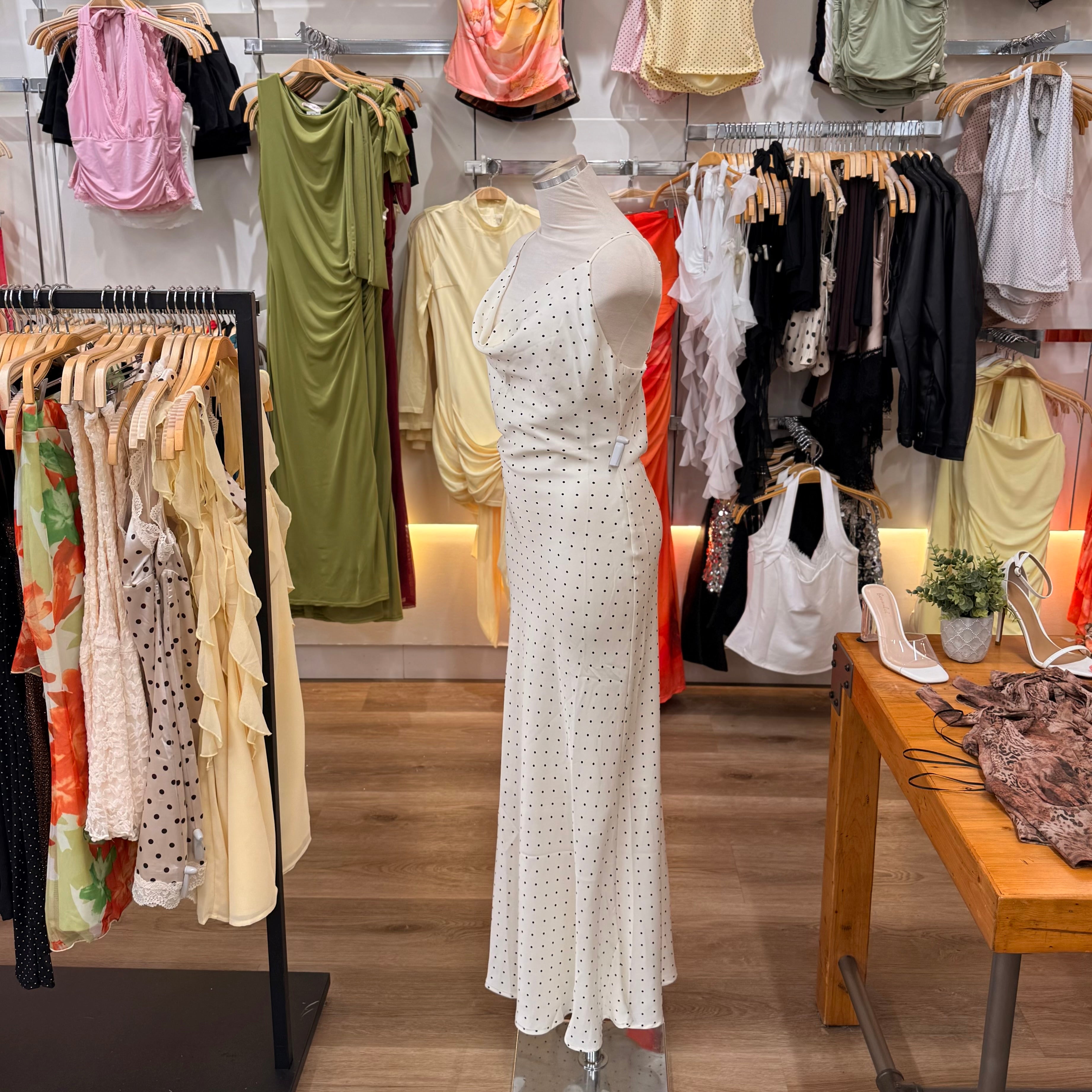Sloane Polka Dot Dress (Ivory)