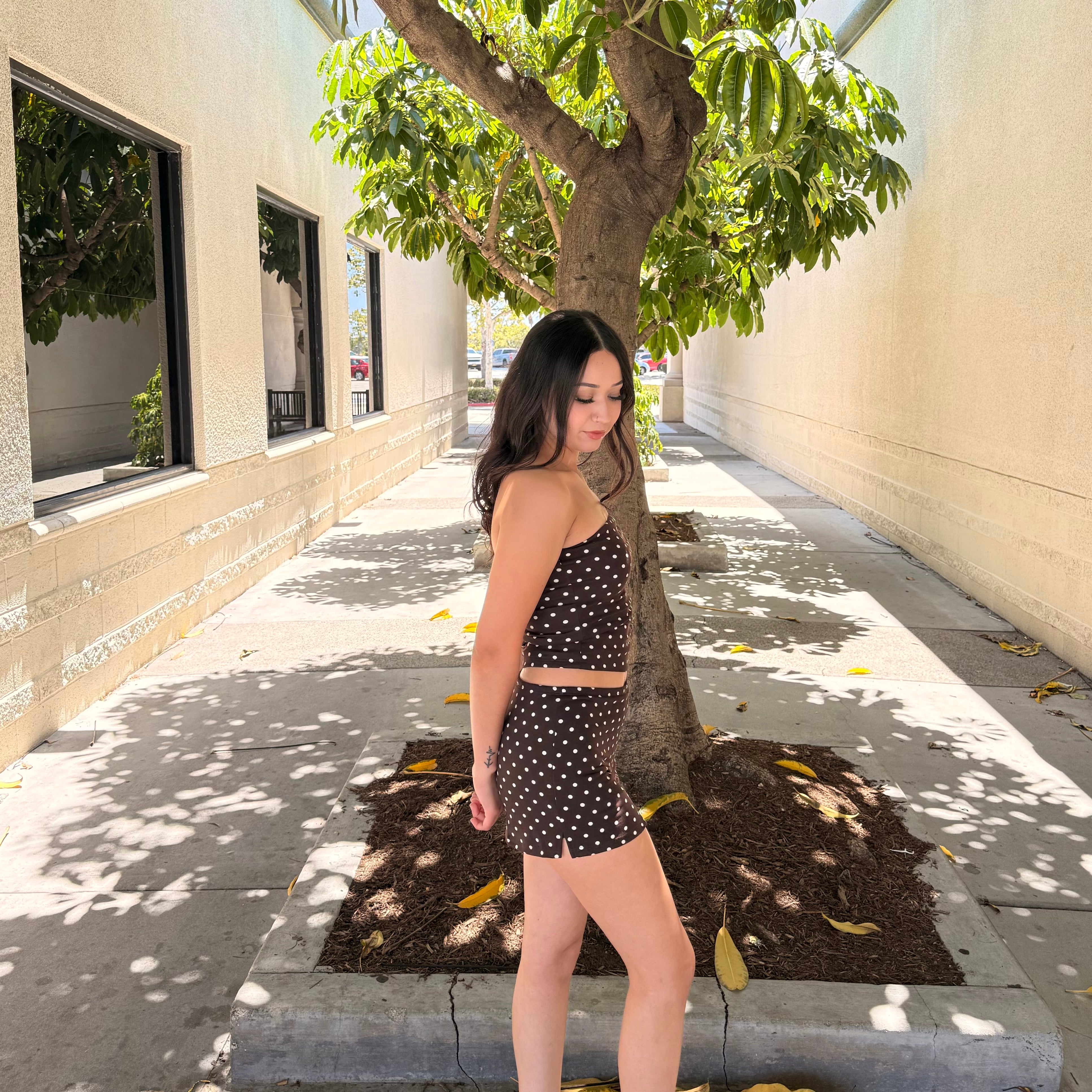 Miley Polka Dot Skirt (Brown W)