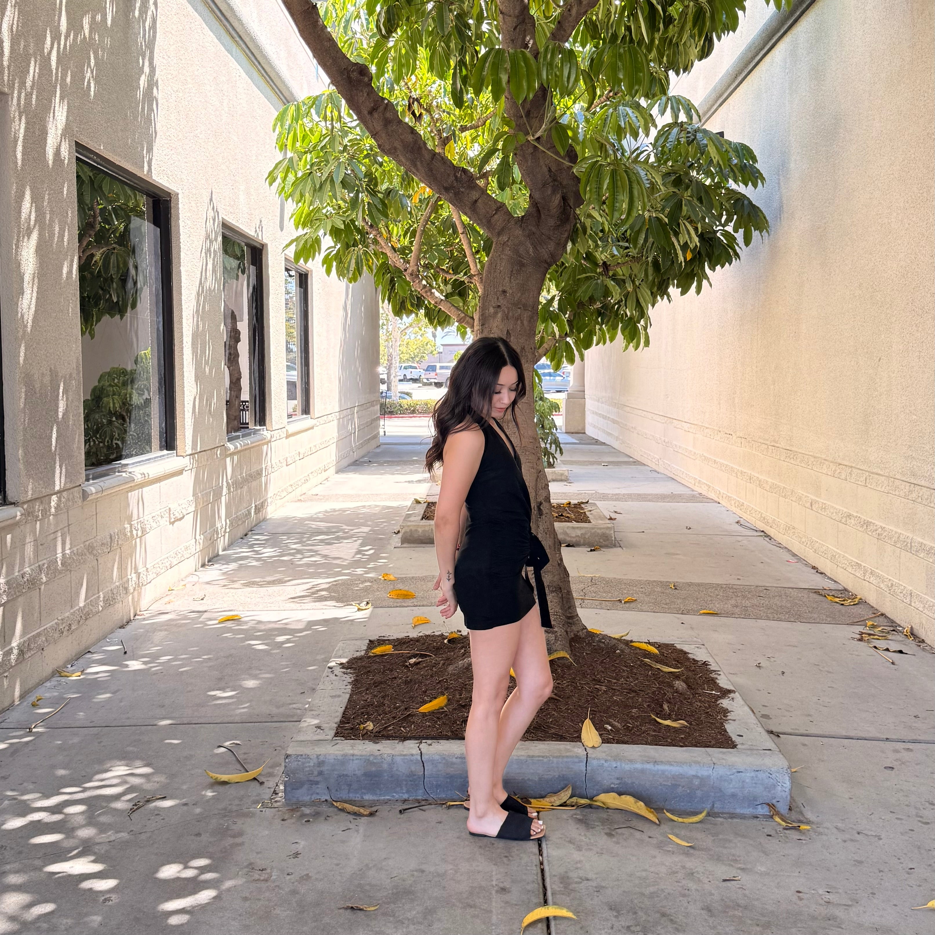 Bianca Halter Dress (Black)
