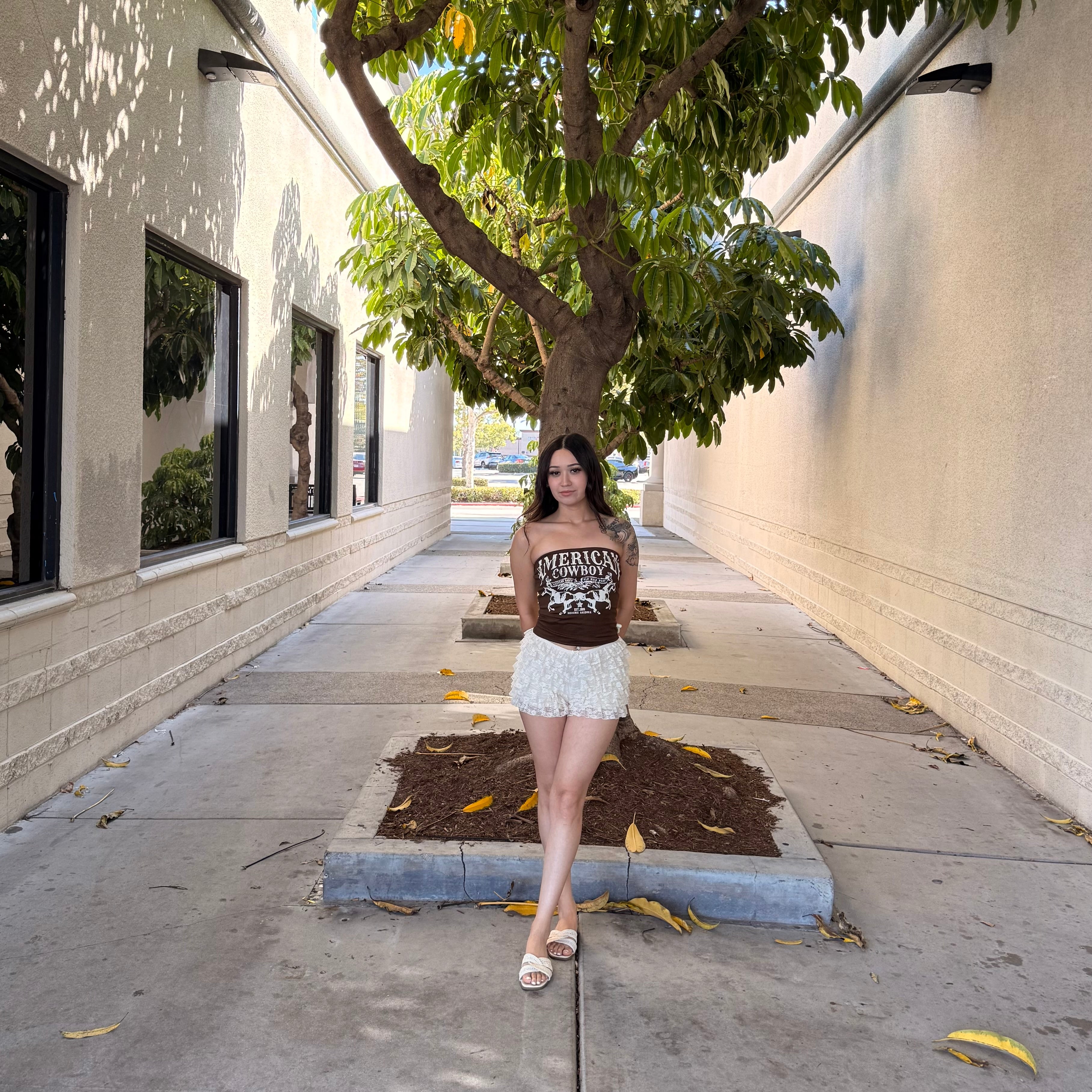 American Cowboy Tube Top Shirt (D Brown)