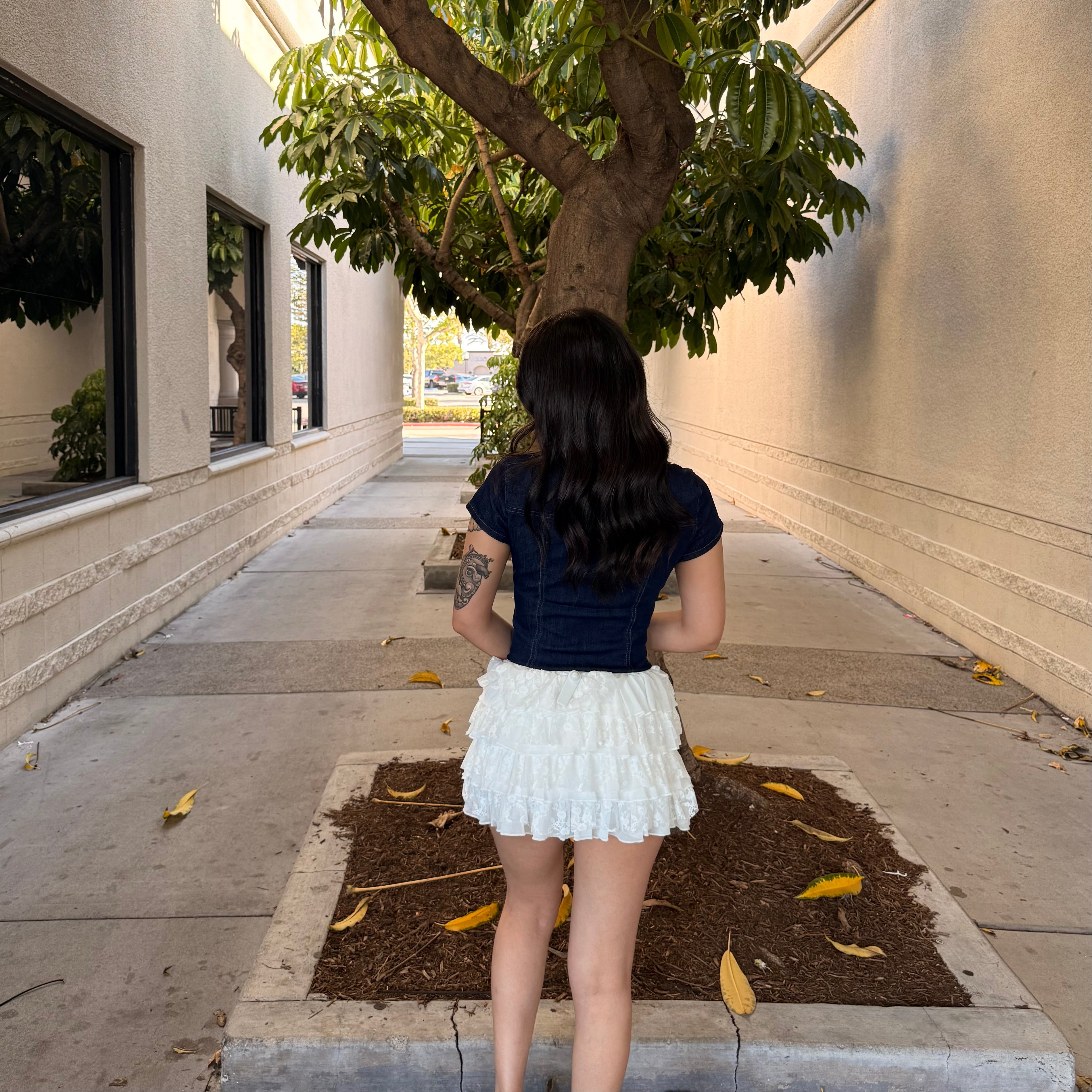 Rose Ruffle Skirt (White)