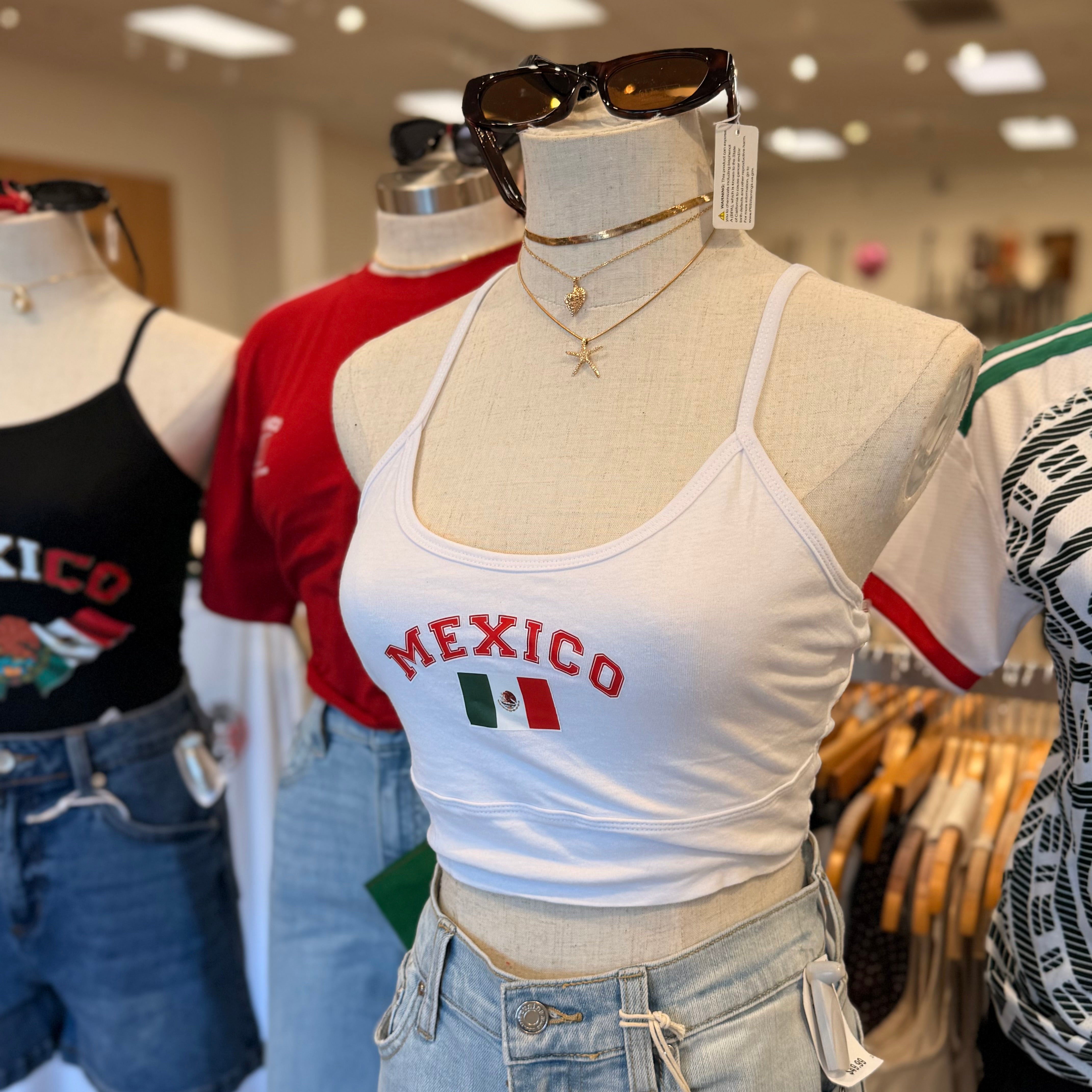 Mexico Crop Top (White)