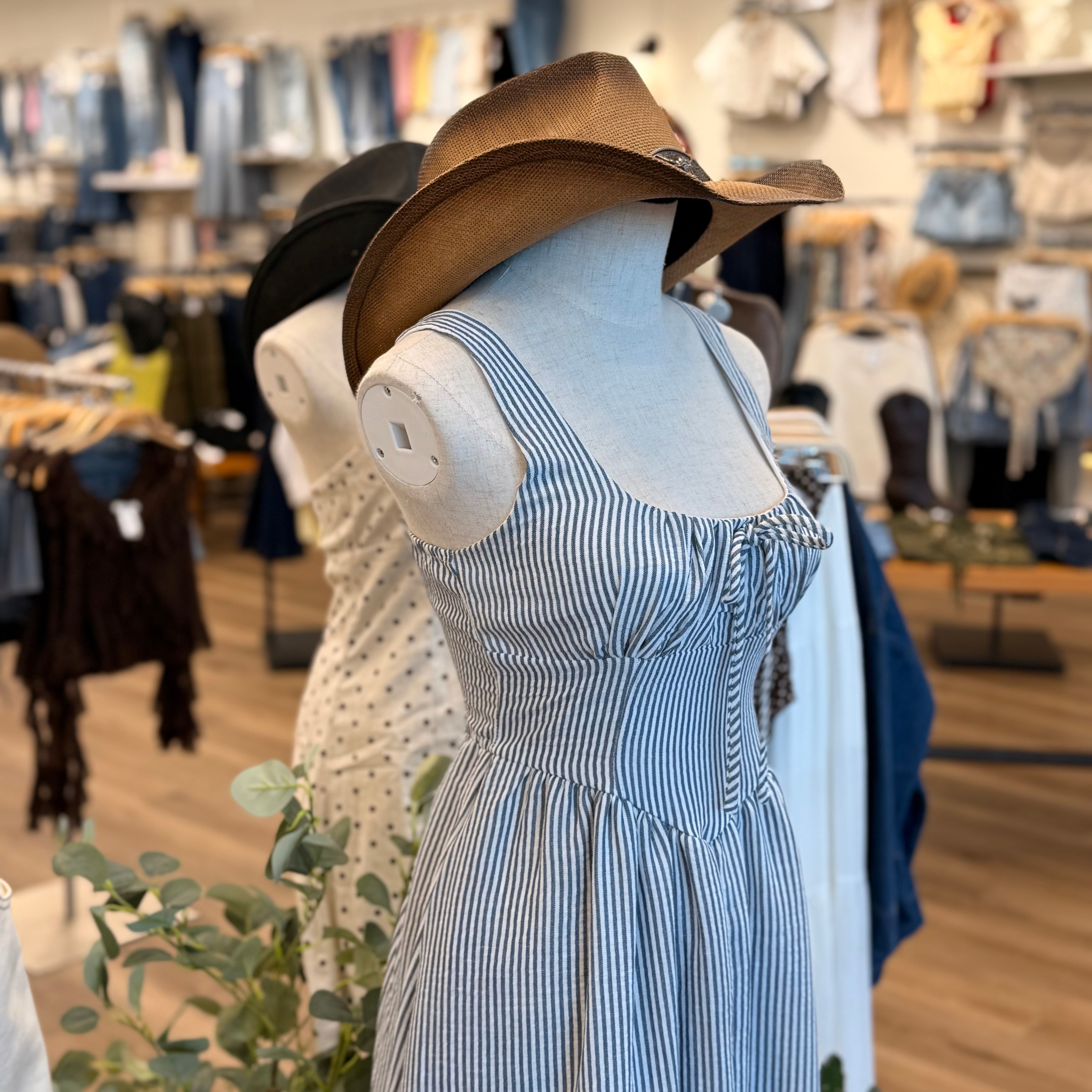 Amy Striped Dress (Navy)