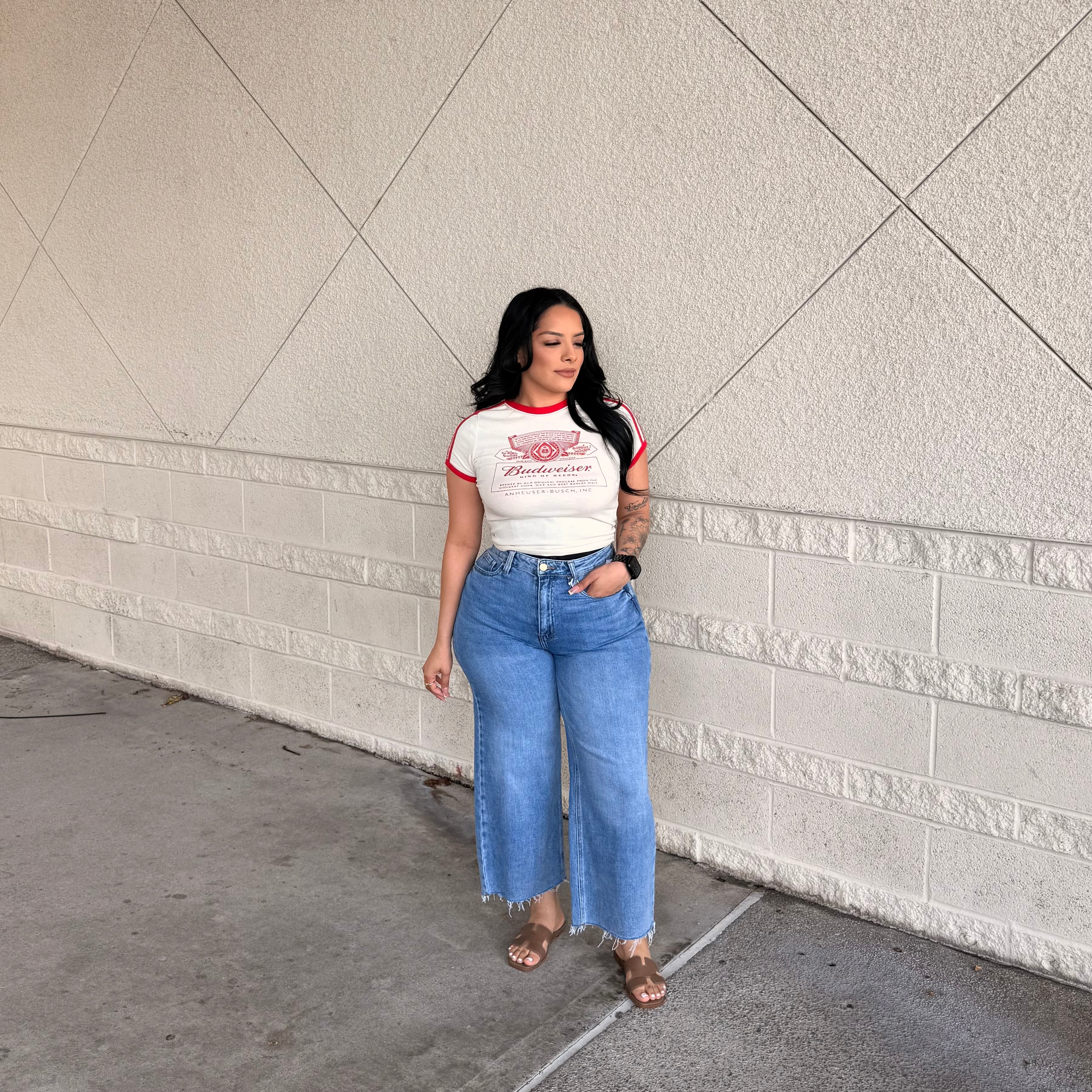 Abraham High Rise Wide Leg Jeans (Med)