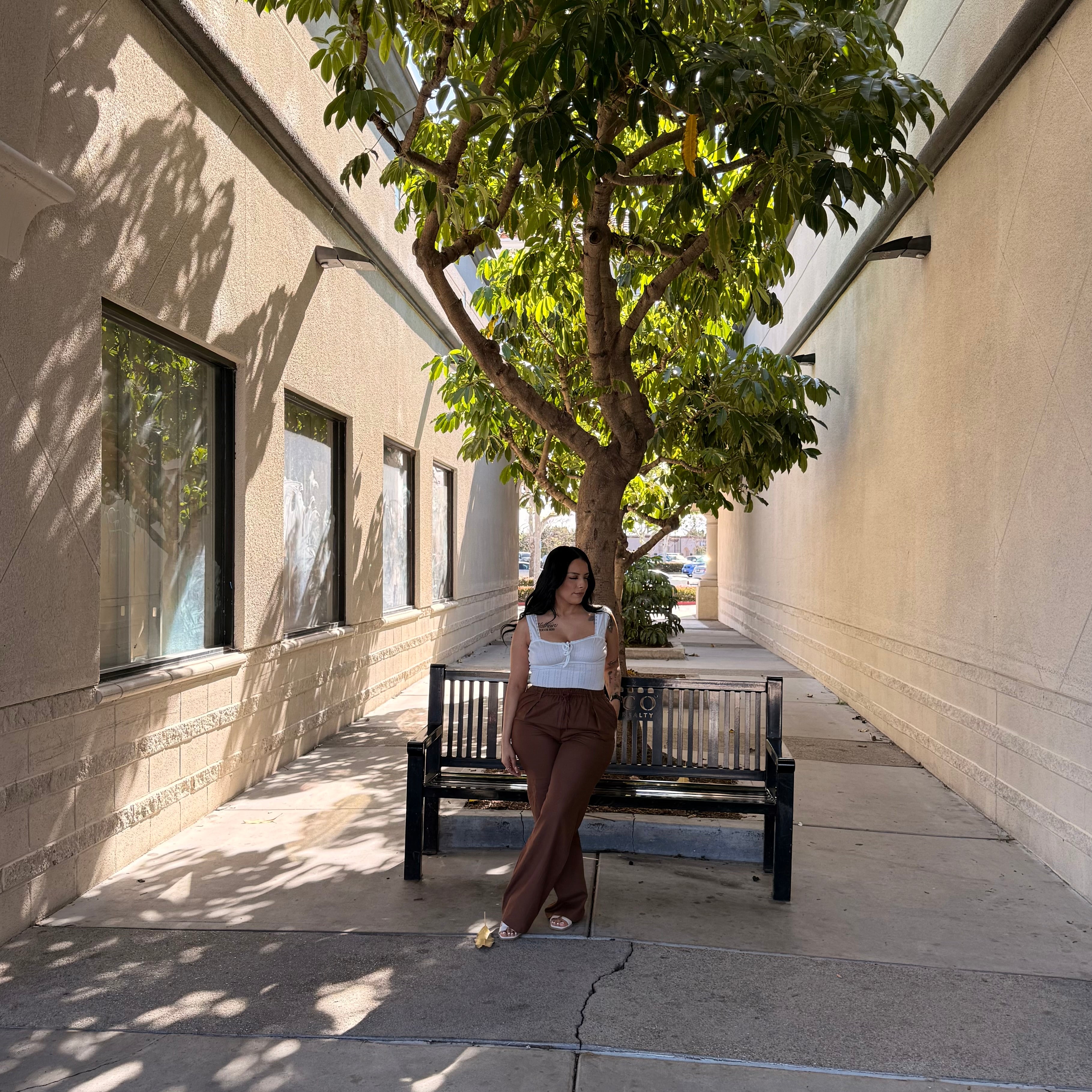 Brooke Linen Pants (Chocolate)