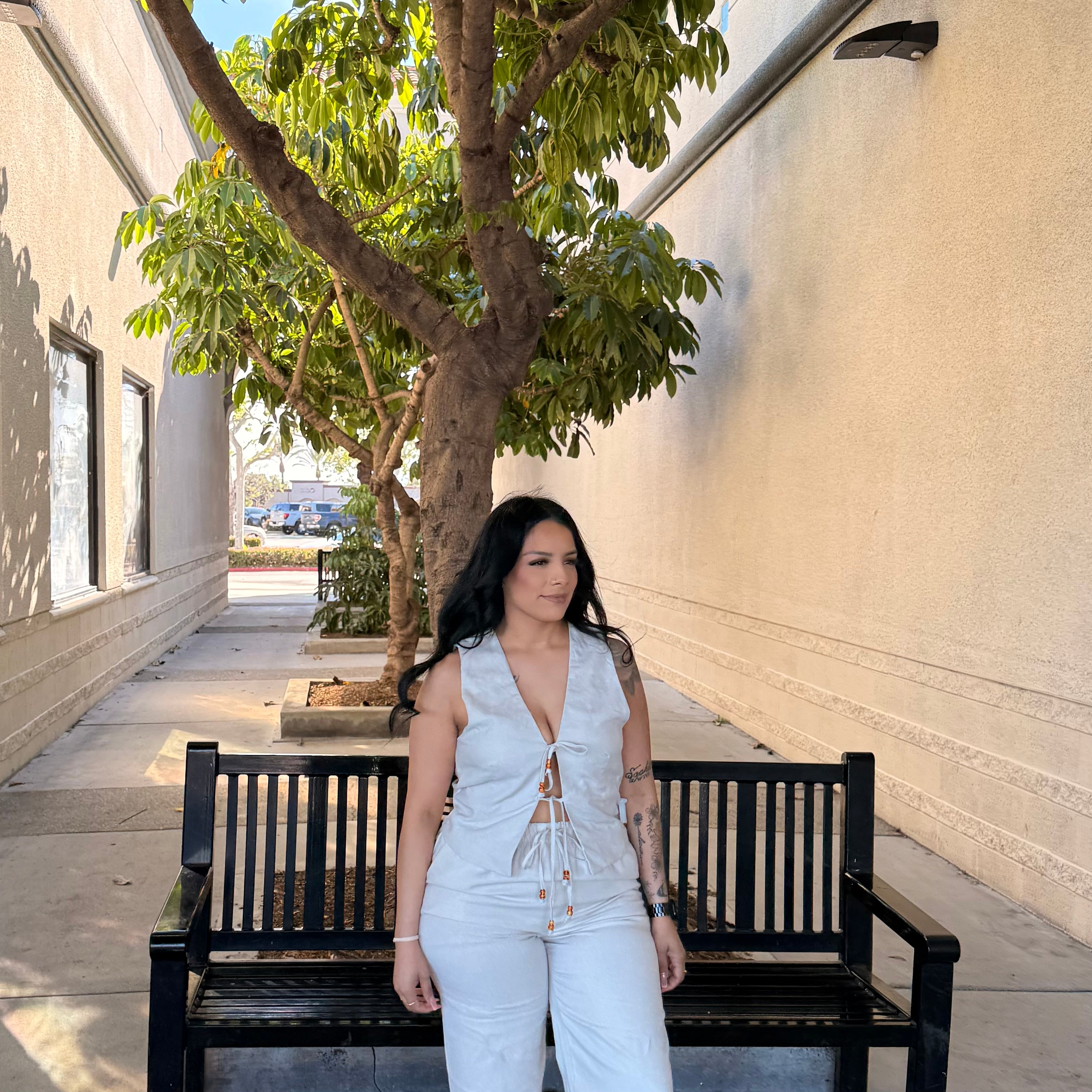 Tracey Linen Top (Natural)