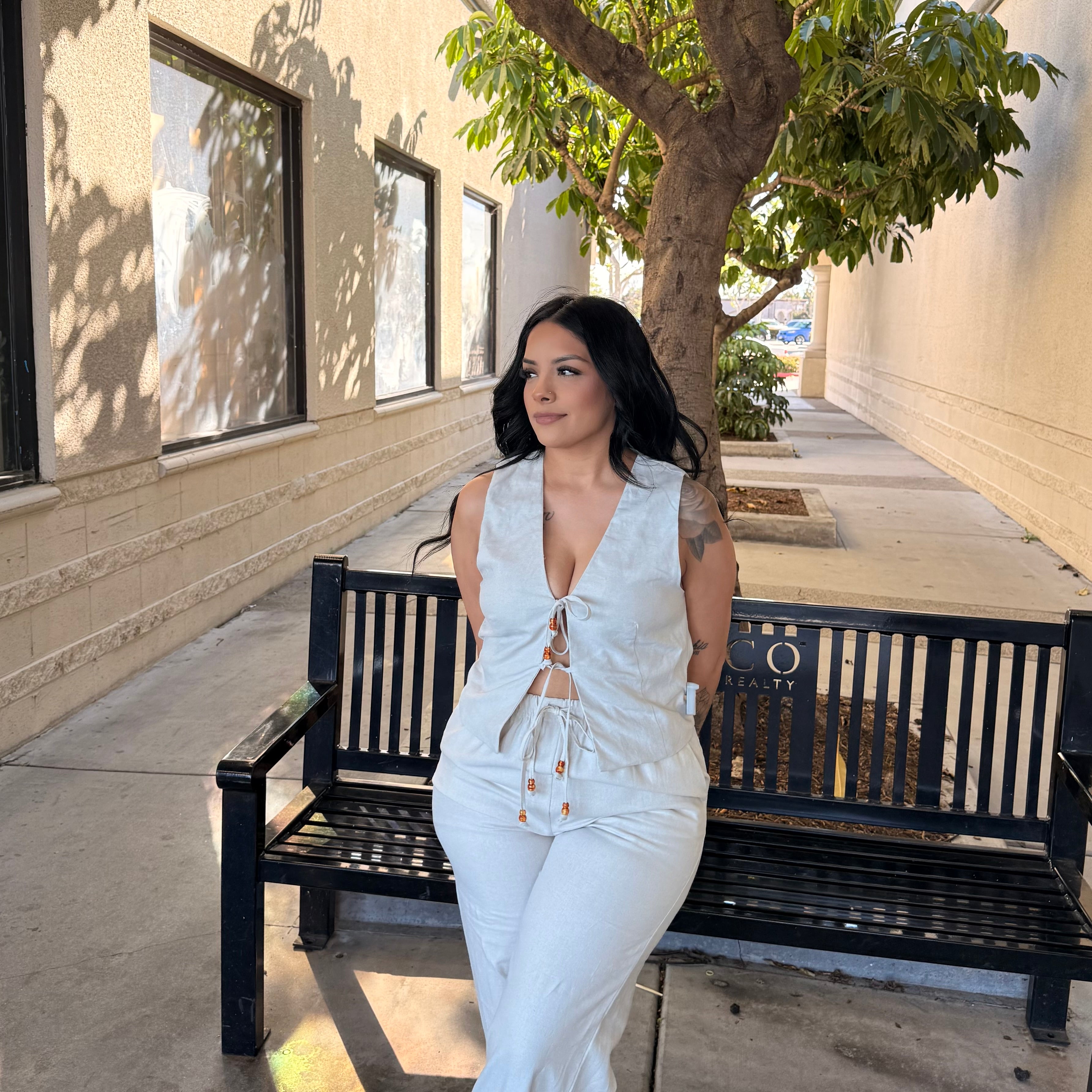 Tracey Linen Top (Natural)