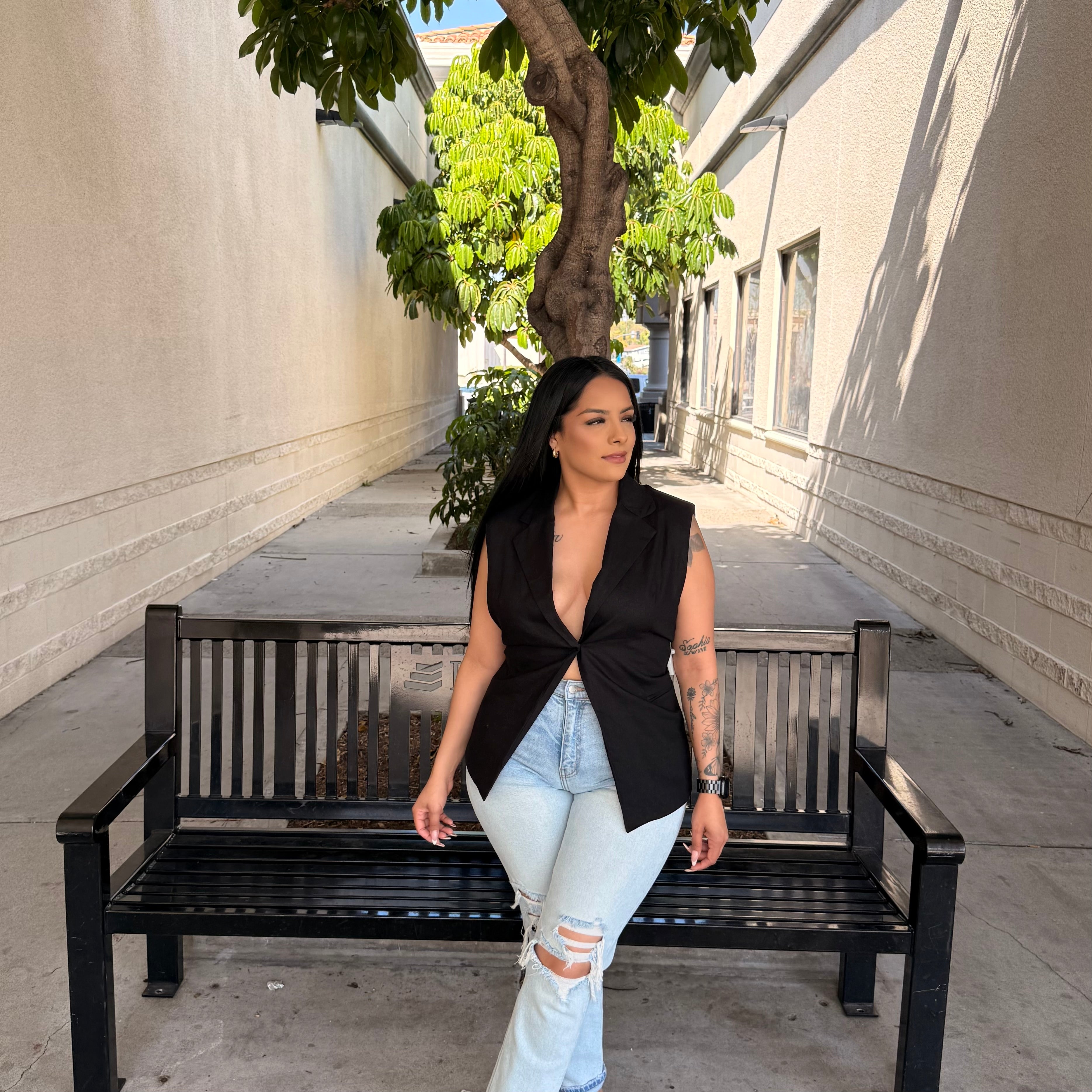 Lettie Vest Top (Black)