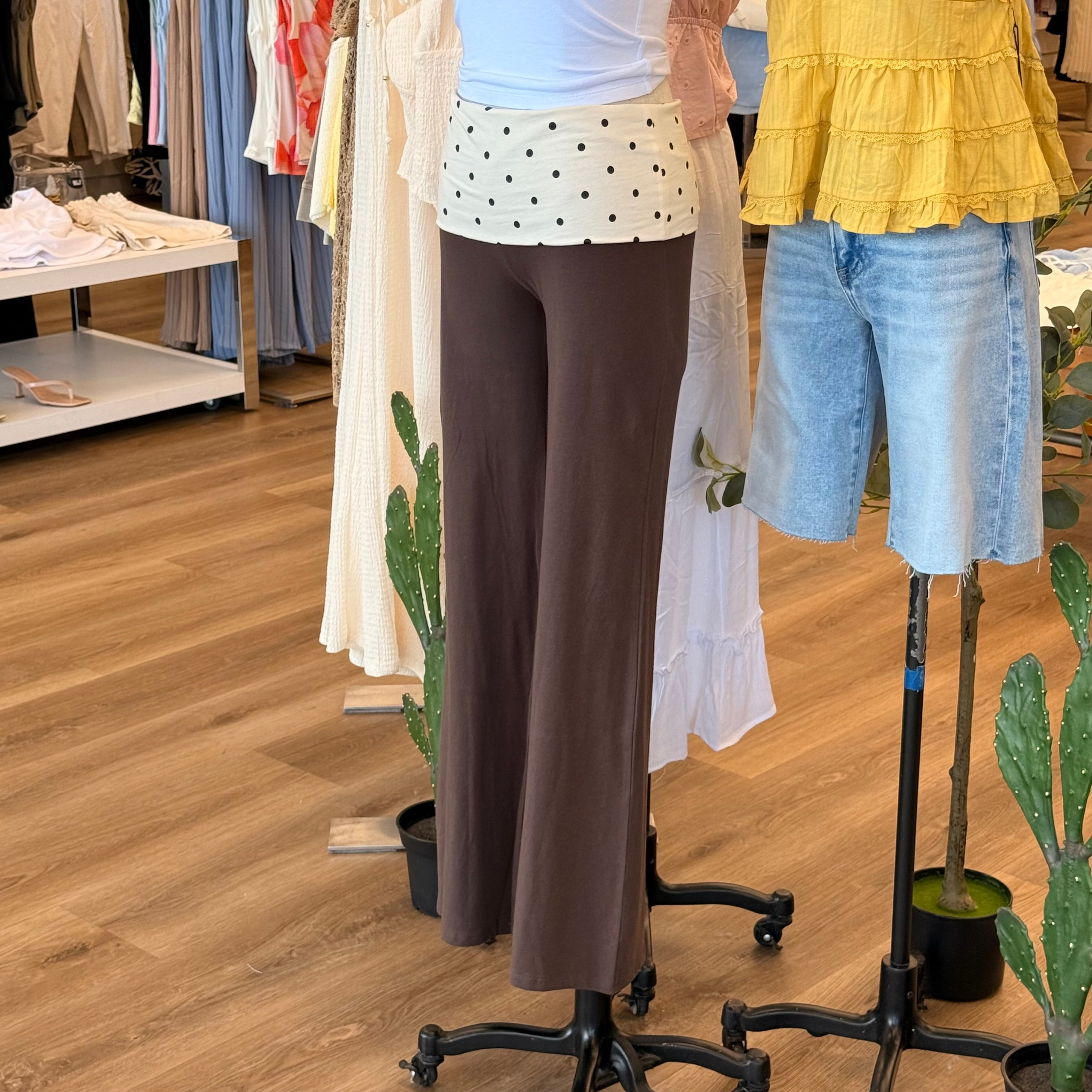 Nancy Polka Dot Leggings (Brown)