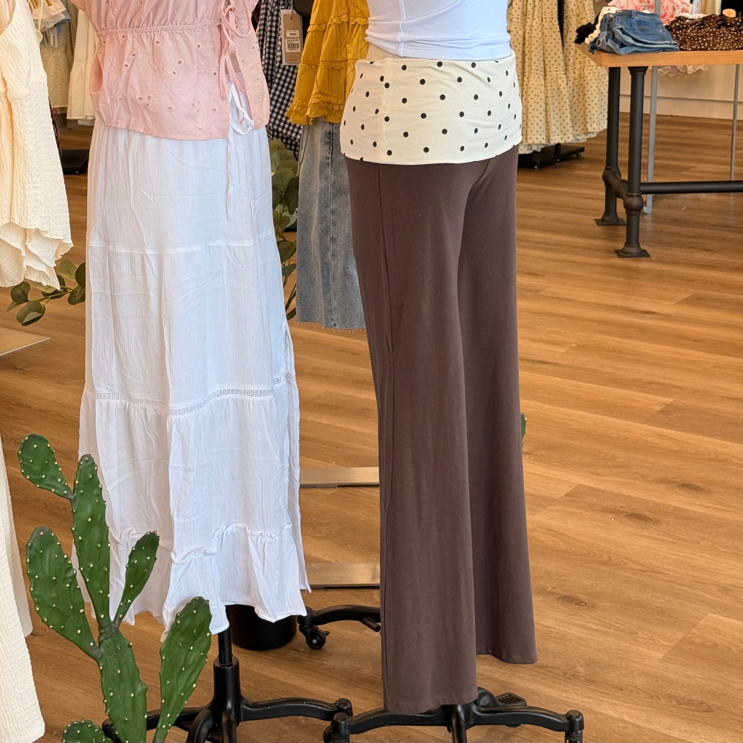Nancy Polka Dot Leggings (Brown)